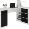 BALAUR | Bureau Informatique D'angle Moderne 155x85x77cm | 3 Tiroirs Gloss | Table Ordinateur Multi-rangements -Meubles Soldes Boutique meuble bureau 12508699