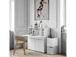 Bureau FOCUS - Blanc Laqué - TEMAHOME