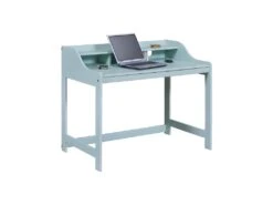 GLASCA - Bureau En Pin Vert D'Eau Avec Compartiments 9 GLASCA - Bureau En Pin Vert D'Eau Avec Compartiments -Meubles Soldes Boutique meuble bureau 12601905