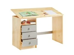 Bureau Enfant écolier Junior KEVIN Pupitre Inclinable Avec 3 Tiroirs 1 Casier En Pin Massif Vernis Naturel Et Lasuré Gris 10 Bureau Enfant écolier Junior KEVIN Pupitre Inclinable Avec 3 Tiroirs 1 Casier En Pin Massif Vernis Naturel Et Lasuré Gris -Meubles Soldes Boutique meuble bureau 12851307
