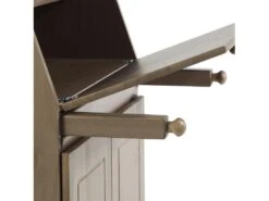 Bureau Secrétaire DAVID Avec Abattant Rangement Plusieurs étagères 2 Portes Et Plan De Travail Rabattable En Pin Massif Lasuré Taupe -Meubles Soldes Boutique meuble bureau 12851429