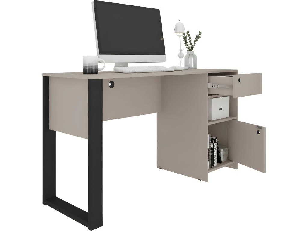 Bureau Gamer 1 Caisson 1 Tiroir Taupe 6 Bureau Gamer 1 Caisson 1 Tiroir Taupe – Image 4
