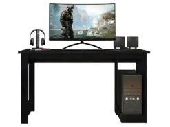 Bureau Gamer 136 Cm Noir 9 Bureau Gamer 136 Cm Noir -Meubles Soldes Boutique meuble bureau 13239037