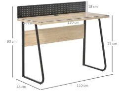 Bureau Secrétaire Style Industriel Dim. 110L X 48l X 90H Cm Châssis Métal Noir Plateau Support Panneaux Particules Chêne Clair 9 Bureau Secrétaire Style Industriel Dim. 110L X 48l X 90H Cm Châssis Métal Noir Plateau Support Panneaux Particules Chêne Clair -Meubles Soldes Boutique meuble bureau 14179973