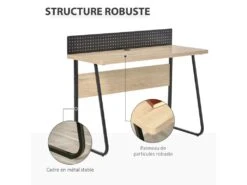 Bureau Secrétaire Style Industriel Dim. 110L X 48l X 90H Cm Châssis Métal Noir Plateau Support Panneaux Particules Chêne Clair 11 Bureau Secrétaire Style Industriel Dim. 110L X 48l X 90H Cm Châssis Métal Noir Plateau Support Panneaux Particules Chêne Clair -Meubles Soldes Boutique meuble bureau 14179977