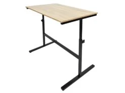 Bureau Réglable "Austin" 100cm Naturel & Noir -Meubles Soldes Boutique meuble bureau 14183887