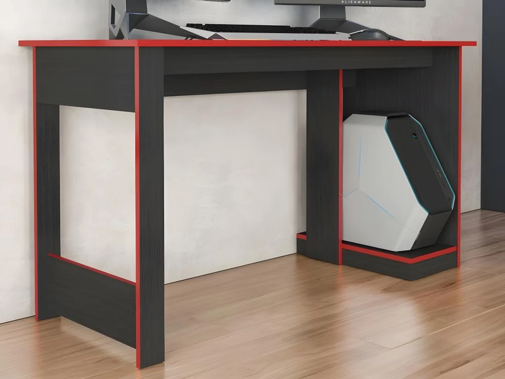 Bureau Gamer Noir Et Rouge 136 Cm 7 Bureau Gamer Noir Et Rouge 136 Cm â Image 5
