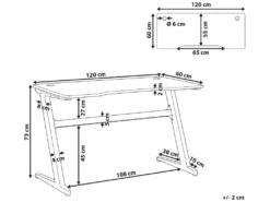 Bureau Gamer éclairage LED 120 X 60 Cm Noir DARFUR -Meubles Soldes Boutique meuble bureau 16279405