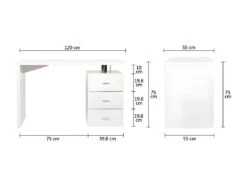 Bureau Avec 3 Tiroirs - MINISTER -Meubles Soldes Boutique meuble bureau 18363011