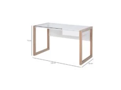 Bureau STANFORD Blanc Et Bois 12 Bureau STANFORD Blanc Et Bois -Meubles Soldes Boutique meuble bureau 19192815