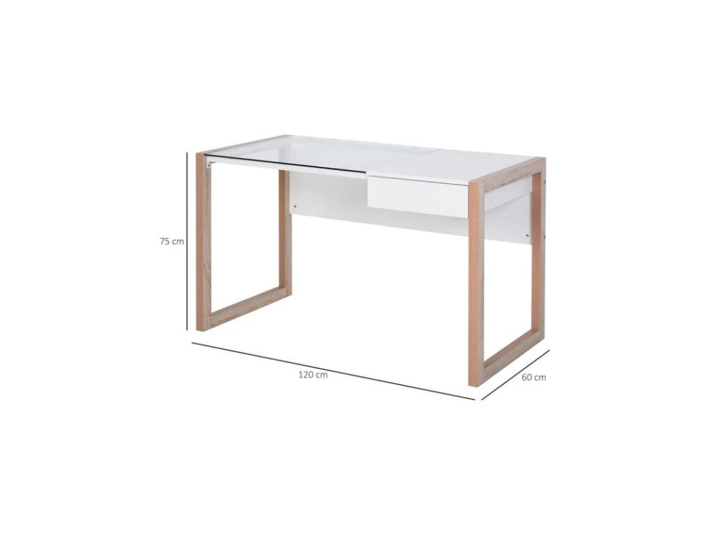 Bureau STANFORD Blanc Et Bois 5 Bureau STANFORD Blanc Et Bois – Image 3