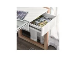 Bureau STANFORD Blanc Et Bois 14 Bureau STANFORD Blanc Et Bois -Meubles Soldes Boutique meuble bureau 19192819