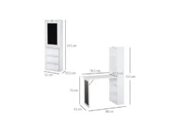 Bureau Mural Bibliothèque FLORY Blanc 13 Bureau Mural Bibliothèque FLORY Blanc -Meubles Soldes Boutique meuble bureau 19193515