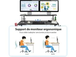 Bureau De Gamer 120 Cm En Forme De Y, Avec étagère Pour écran, Porte-manettes -Meubles Soldes Boutique meuble bureau 19408295