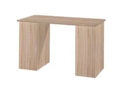 Bureau Chêne Et Noir 2 Caissons 130 Cm 4 Niches -Meubles Soldes Boutique meuble bureau 19908995