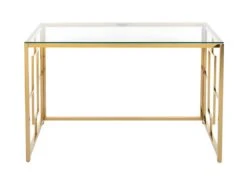 Bureau En Verre Trempé Et Acier - Doré Et Transparent - CLOTILDE De Pascal Morabito 10 Bureau En Verre Trempé Et Acier - Doré Et Transparent - CLOTILDE De Pascal Morabito -Meubles Soldes Boutique meuble bureau 6901827