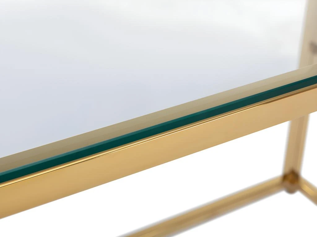 Bureau En Verre Trempé Et Acier - Doré Et Transparent - CLOTILDE De Pascal Morabito 7 Bureau En Verre Trempé Et Acier - Doré Et Transparent - CLOTILDE De Pascal Morabito – Image 5