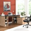 Bureau D'angle Avec Rangements - MDF - Naturel Et Noir - ROMIARA -Meubles Soldes Boutique meuble bureau 8400273