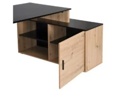 Bureau D'angle Avec Rangements - MDF - Naturel Et Noir - ROMIARA 14 Bureau D'angle Avec Rangements - MDF - Naturel Et Noir - ROMIARA -Meubles Soldes Boutique meuble bureau 8400285