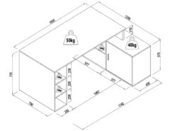 Bureau D'angle Avec Rangements - MDF - Naturel Et Noir - ROMIARA 17 Bureau D'angle Avec Rangements - MDF - Naturel Et Noir - ROMIARA -Meubles Soldes Boutique meuble bureau 8400287