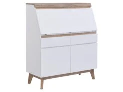 Secrétaire Avec 2 Portes Et 2 Tiroirs - MDF - Blanc Et Naturel - RILESA 16 Secrétaire Avec 2 Portes Et 2 Tiroirs - MDF - Blanc Et Naturel - RILESA -Meubles Soldes Boutique meuble bureau 8442739