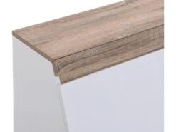 Secrétaire Avec 2 Portes Et 2 Tiroirs - MDF - Blanc Et Naturel - RILESA 21 Secrétaire Avec 2 Portes Et 2 Tiroirs - MDF - Blanc Et Naturel - RILESA -Meubles Soldes Boutique meuble bureau 8442757