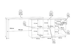 Bureau D'angle Rotatif 144 Cm à 232 Cm Décor Bois Et Blanc - ALKIRA -Meubles Soldes Boutique meuble bureau 8958965