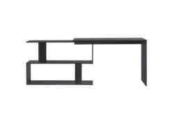 Bureau Gigogne Design Avec Partie étagère Bureau De Coin Extension Panneau De Particules Mélaminé 77 X 120 X 50 Cm Gris Foncé 03_0004708 -Meubles Soldes Boutique meuble bureau 8959589