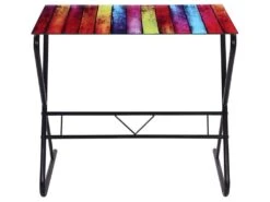 Bureau Table Meuble Travail Informatique En Verre Ă Motif D'arc-en-ciel 0502065