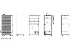 Armoire Informatique Mobile Noire 2 Tiroirs 5 Niches - Coloris: Noir -Meubles Soldes Boutique meuble bureau 9256051