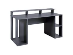 MARIO - Bureau Gamer Multi-Rangement Anthracite -Meubles Soldes Boutique meuble bureau 9257693