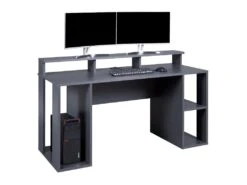 MARIO - Bureau Gamer Multi-Rangement Anthracite -Meubles Soldes Boutique meuble bureau 9257695