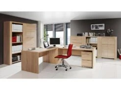 Meuble Angle Pour Bureau Aspect Chêne Clair - OPIO -Meubles Soldes Boutique meuble bureau 9554049