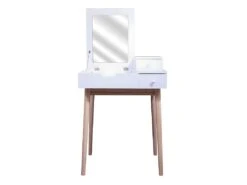 Coiffeuse Blanche Avec Miroir Rabattable Elsa -Meubles Soldes Boutique meuble coiffeuse 18071157