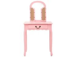 Coiffeuse Et Tabouret 65 X 36 X 128 Cm Bois MDF Rose 02_0006382 -Meubles Soldes Boutique meuble coiffeuse 19144289