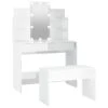 Ensemble De Coiffeuse 96 X 40 X 142 Cm Avec Led Blanc Brillant Bois D'ingénierie 02_0006247 2 Ensemble De Coiffeuse 96 X 40 X 142 Cm Avec Led Blanc Brillant Bois D'ingénierie 02_0006247 -Meubles Soldes Boutique meuble coiffeuse 19191235