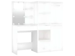 Coiffeuse à Led Avec 2 Armoires 60 X 40 X 140 Cm Bois D'ingénierie Blanc 02_0006304 9 Coiffeuse à Led Avec 2 Armoires 60 X 40 X 140 Cm Bois D'ingénierie Blanc 02_0006304 -Meubles Soldes Boutique meuble coiffeuse 22411027