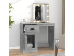 Coiffeuse Avec LED Sonoma Gris 90x50x132,5 Cm Bois D'ingénierie -Meubles Soldes Boutique meuble coiffeuse 22739439