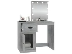 Coiffeuse Avec LED Sonoma Gris 90x50x132,5 Cm Bois D'ingénierie -Meubles Soldes Boutique meuble coiffeuse 22739443