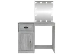 Coiffeuse Avec LED Sonoma Gris 90x50x132,5 Cm Bois D'ingénierie -Meubles Soldes Boutique meuble coiffeuse 22739445