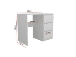 ALLYS - Coiffeuse Moderne - 90x50x140 Cm - 3 Tiroirs - Grand Miroir Ave 12 LED - Table De Maquillage 9 ALLYS - Coiffeuse Moderne - 90x50x140 Cm - 3 Tiroirs - Grand Miroir Ave 12 LED - Table De Maquillage -Meubles Soldes Boutique meuble coiffeuse 9868401