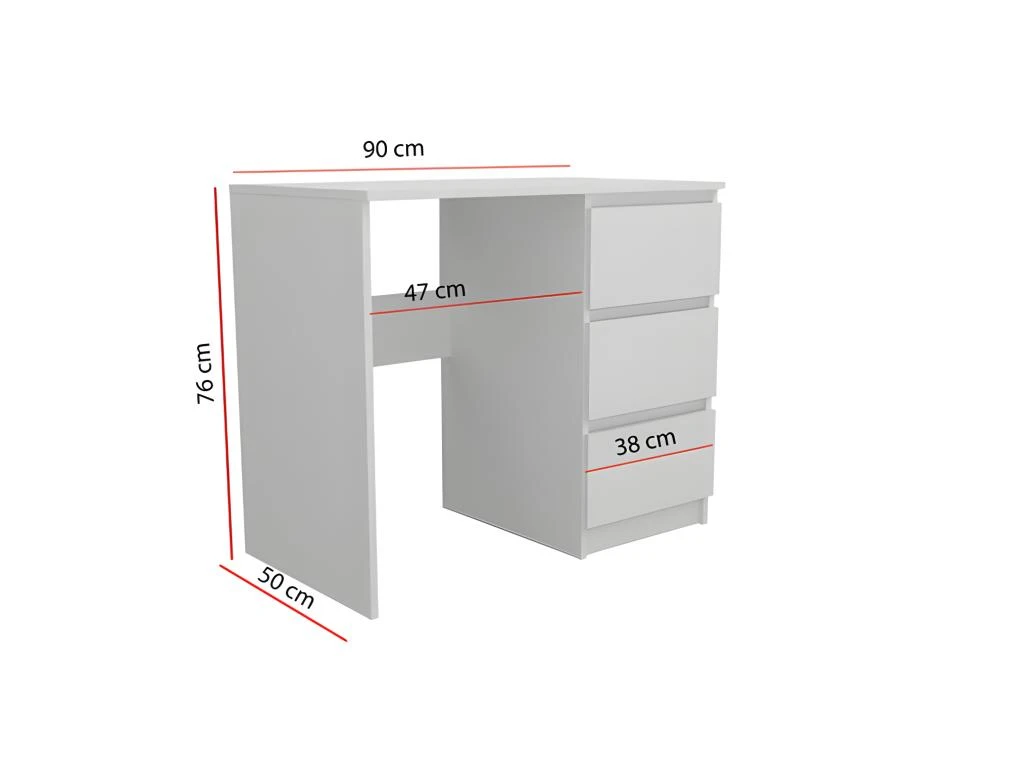 ALLYS - Coiffeuse Moderne - 90x50x140 Cm - 3 Tiroirs - Grand Miroir Ave 12 LED - Table De Maquillage 5 ALLYS - Coiffeuse Moderne - 90x50x140 Cm - 3 Tiroirs - Grand Miroir Ave 12 LED - Table De Maquillage – Image 3