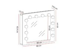 ALLYS - Coiffeuse Moderne - 90x50x140 Cm - 3 Tiroirs - Grand Miroir Ave 12 LED - Table De Maquillage 10 ALLYS - Coiffeuse Moderne - 90x50x140 Cm - 3 Tiroirs - Grand Miroir Ave 12 LED - Table De Maquillage -Meubles Soldes Boutique meuble coiffeuse 9868403