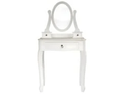 CLEMENCE - Coiffeuse Blanche Style Baroque Avec Miroir -Meubles Soldes Boutique meuble coiffeuse 9868455