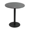 SADA - Table Haute Aspect Céramique Pied Central Anthracite