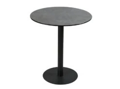 SADA - Table Haute Aspect Céramique Pied Central Anthracite