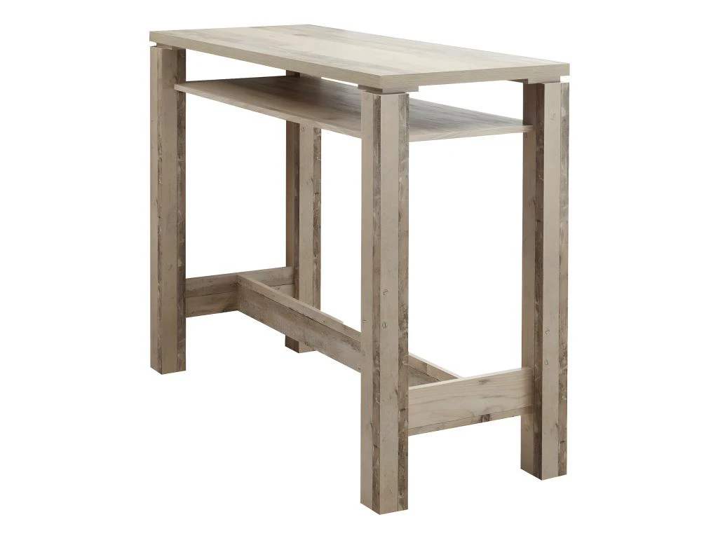 COOKIE - Table Bar 120cm Avec Etagère Aspect Bois Vieilli 4 COOKIE - Table Bar 120cm Avec Etagère Aspect Bois Vieilli – Image 2