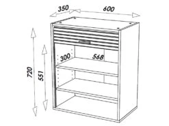 Meuble Cuisine Chêne Bicolore 60 Cm H 72 Cm - Coloris: Aluminium -Meubles Soldes Boutique meuble de cuisine 10038461