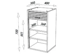 Meuble Cuisine Noir Bicolore 40 Cm H 72 Cm - Coloris: Aluminium -Meubles Soldes Boutique meuble de cuisine 10038801