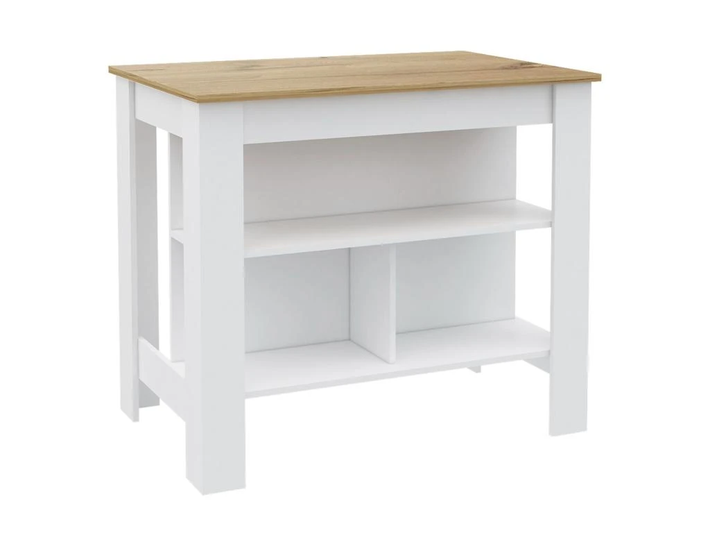 Ilot De Cuisine Milan - Blanc Et Dune 5 Ilot De Cuisine Milan - Blanc Et Dune – Image 3